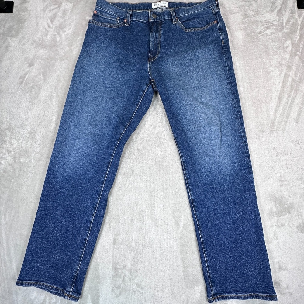 Gap Mens Jeans Size 34x30 Blue Denim Cotton Stretch Straight Leg 5-Pocket